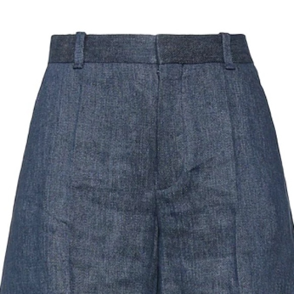 Banana Republic Charcoal Lightweight Chambray Culottes Wide Leg Bermuda Shorts